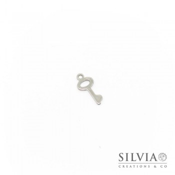 Charm a forma di chiave in acciaio da 16x7 mm