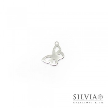 Charm a forma di farfalla in acciaio da 18.5x12.5 mm