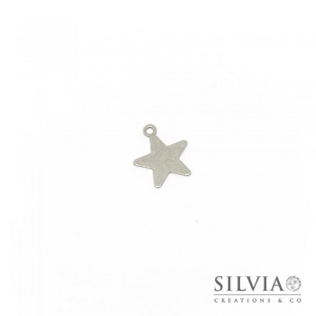 Charm a forma di stella in acciaio da 15x13 mm