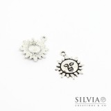 Charm a forma di sole argento antico in zama 24x19 mm