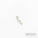 Charm a forma di fulmine color argento antico in zama 16x5 mm