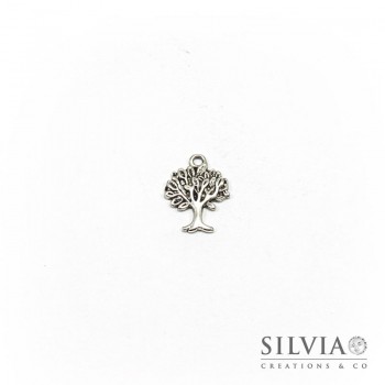 Charm a forma di albero argento antico in zama 22x17 mm