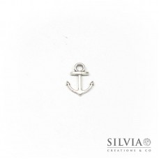 Charm a forma di ancora argento antico in zama 19x15 mm