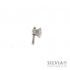 Charm a forma di ascia argento antico in zama 20x10 mm