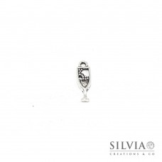 Charm a forma di bicchiere di vino argento antico in zama 20x7 mm