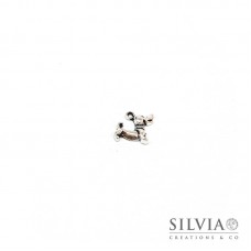 Charm a forma di cane argento antico in zama 18x15 mm