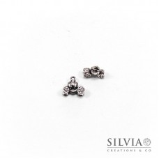 Charm a forma di carrozza a zucca argento antico in zama 13x12 mm