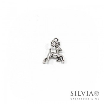 Charm a forma di cervo argento antico in zama 20x16 mm