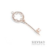 Charm a forma di chiave argento in zama 77x26 mm