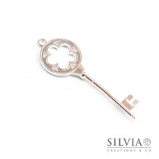 Charm a forma di chiave argento in zama 77x26 mm