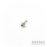 Charm a forma di ciuccio argento antico in zama 13x10x10 mm