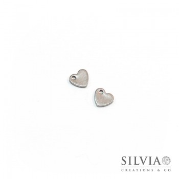 Charm a forma di cuore acciaio 10x9 mm