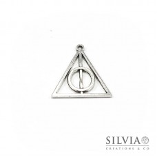 Charm Doni della Morte argento antico in zama 32x31 mm