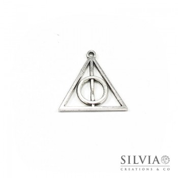 Charm Doni della Morte argento antico in zama 32x31 mm