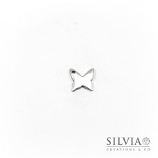 Charm a forma di farfalla argento antico in zama 16x15 mm
