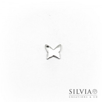 Charm a forma di farfalla argento antico in zama 16x15 mm