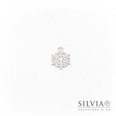 Charm a forma di fiocco di neve argento in zama 20x15 mm