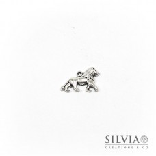 Charm a forma di leone argento antico in zama 23x16 mm