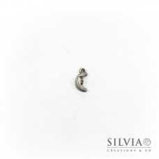 Charm a forma di luna argento antico in zama 15x7 mm
