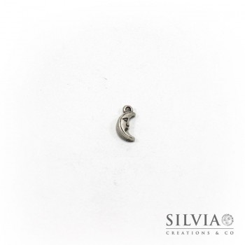 Charm a forma di luna argento antico in zama 15x7 mm