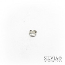 Charm a forma di mela argento antico in zama 12x10 mm