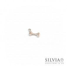 Charm a forma di osso argento antico in zama 17x11 mm