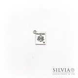 Charm a forma di passaporto argento antico in zama 16x12 mm