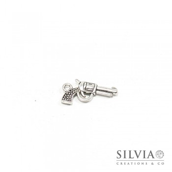 Charm a forma di pistola argento antico in zama 22x12 mm