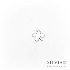 Charm a forma di quadrifoglio argento antico in zama 16x15 mm