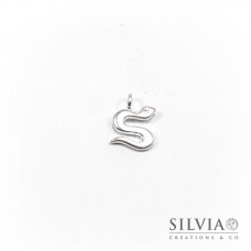 Charm a forma di serpente argento in zama 20x17 mm