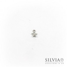 Charm a forma di stella argento antico in zama 12x8 mm