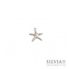 Charm a forma di stella marina argento antico in zama 19x19 mm