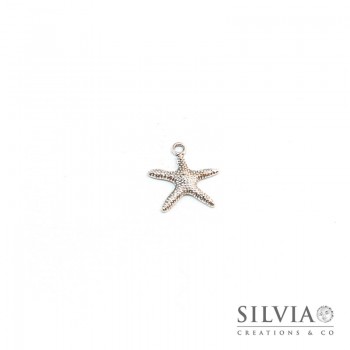 Charm a forma di stella marina argento antico in zama 19x19 mm