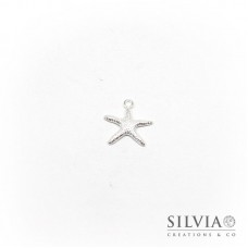 Charm a forma di stella marina argento in zama 19x19 mm