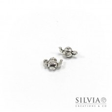 Charm a forma di teiera argento antico in zama 16x12 mm