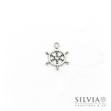 Charm a forma di timone argento antico in zama 20x15 mm