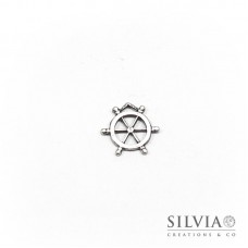 Charm a forma di timone argento antico in zama 22x20 mm