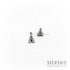 Charm a forma di Tour Eiffel argento antico in zama 15x8 mm