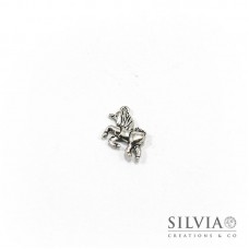 Charm a forma di unicorno argento antico in zama 23x16 mm