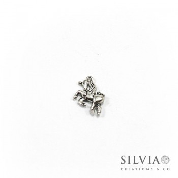 Charm a forma di unicorno argento antico in zama 23x16 mm
