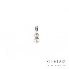 Charm a forma di violino argento antico in zama 25x8 mm