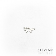 Charm a forma di volpe argento antico in zama 20x9 mm