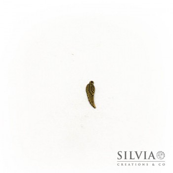 Charm a forma di ala bronzo in zama 16x5 mm