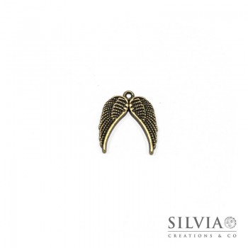 Charm a forma di ali bronzo in zama 23x20 mm