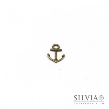 Charm a forma di ancora bronzo in zama 19x15 mm