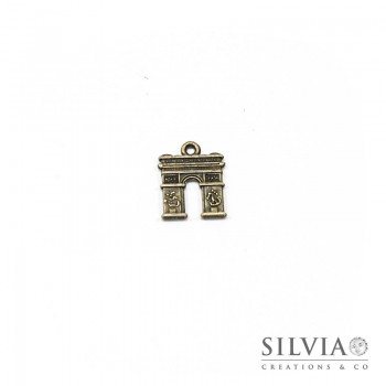 Charm a forma di arco di trionfo bronzo in zama 18x15 mm