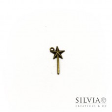 Charm a forma di bacchetta magica bronzo in zama 26x12 mm
