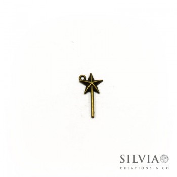 Charm a forma di bacchetta magica bronzo in zama 26x12 mm