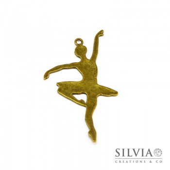 Charm a forma di ballerina bronzo in zama 66x35 mm 