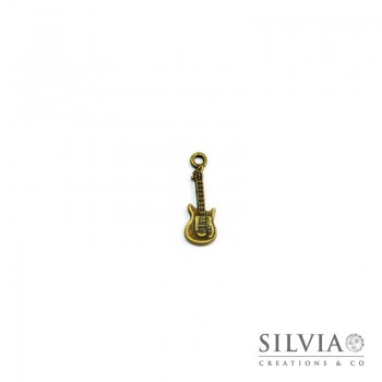 Charm a forma di basso bronzo in zama 13x10 mm
